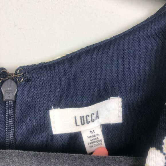 LUCCA COUTURE | Plunge V-Neck Fit & Flare Navy Mini Dress Women’s Size Medium - Picture 5 of 9